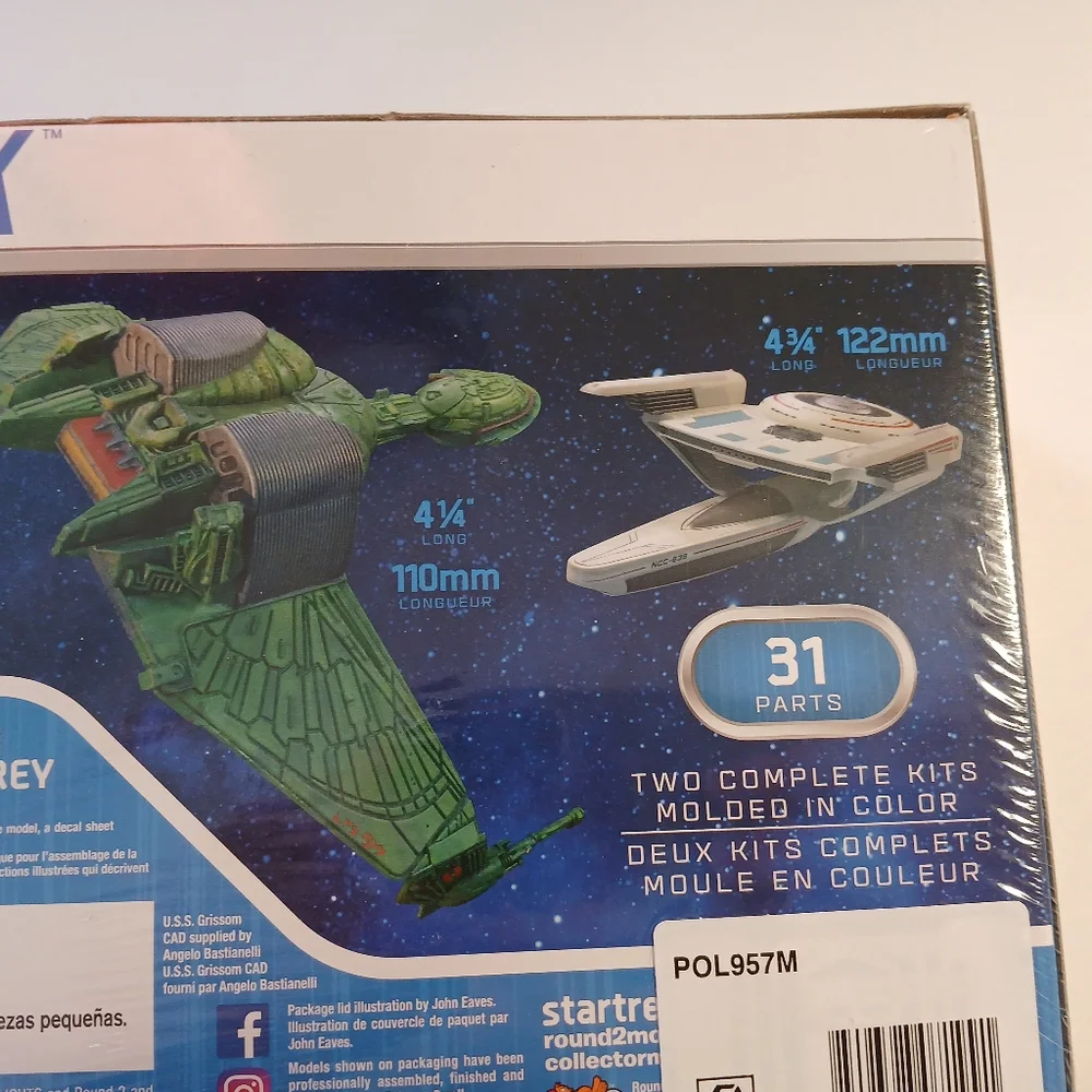 Star Trex U.S.S. Grissom NCC 638 & KLINGON BIRD OF PREY MODEL KIT NIB